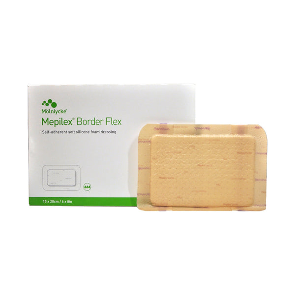 MEPILEX® BORDER FLEX ADHESIVE WITH BORDER FOAM DRESSING, 6 X 8 INCH, SOLD AS 1/EACH MOLNLYCKE 595600