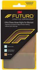 3M™ Futuro™ Lifestyle Compression Ultra Sheer Knee Highs for Women, Nude, Large, 1/PR