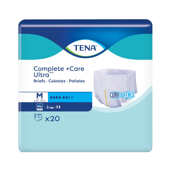 TENA COMPLETE +CARE ULTRA™ BRIEFS WITH CURVDEFENCE™, MEDIUM, SOLD AS 20/PACK ESSITY 67450