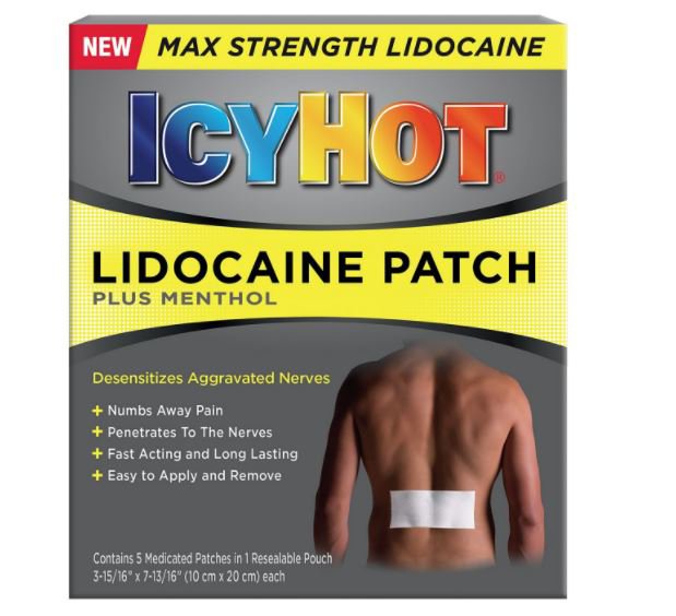 ICY HOT® MAX LIDOCAINE PAIN RELIEF PATCH, SOLD AS 5/BOX AVENTIS 04116717201