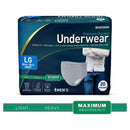 McKesson Premium Discreet Underwear for Men, Maximum Absorbency, Large, 20/BG