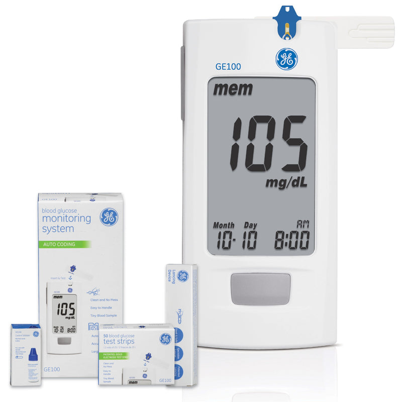 GE BLOOD GLUCOSE METER BUNDLE, SOLD AS 1/SET VERIDIAN VHKIT-GE100