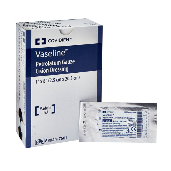 VASELINE® PETROLATUM IMPREGNATED DRESSING, 1 X 8 INCH, SOLD AS 50/BOX CARDINAL 8884417601
