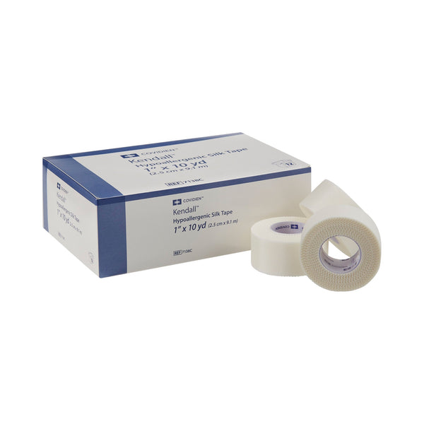 KENDALL™ HYPOALLERGENIC SILK-LIKE CLOTH MEDICAL TAPE, 1 INCH X 10 YARD, WHITE, SOLD AS 12/BOX CARDINAL 7138C
