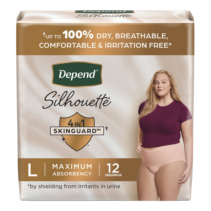 DEPEND® SILHOUETTE® MAXIMUM ABSORBENCY UNDERWEAR, LARGE, SOLD AS 24/CASE KIMBERLY 55424