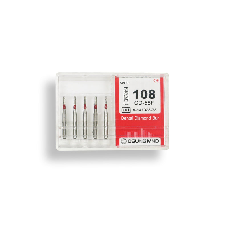 Cylindrical 0.8 mm Dia. Fine Grit Diamond Bur 5 per pack. 107.8F1