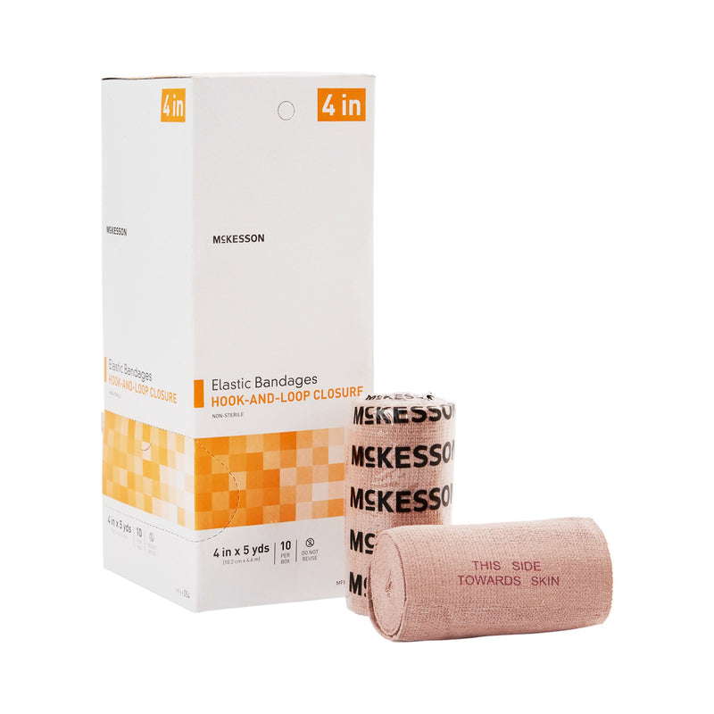 MCKESSON HOOK AND LOOP CLOSURE ELASTIC BANDAGE, 4 INCH X 5 YARD, SOLD AS 50/CASE MCKESSON 054