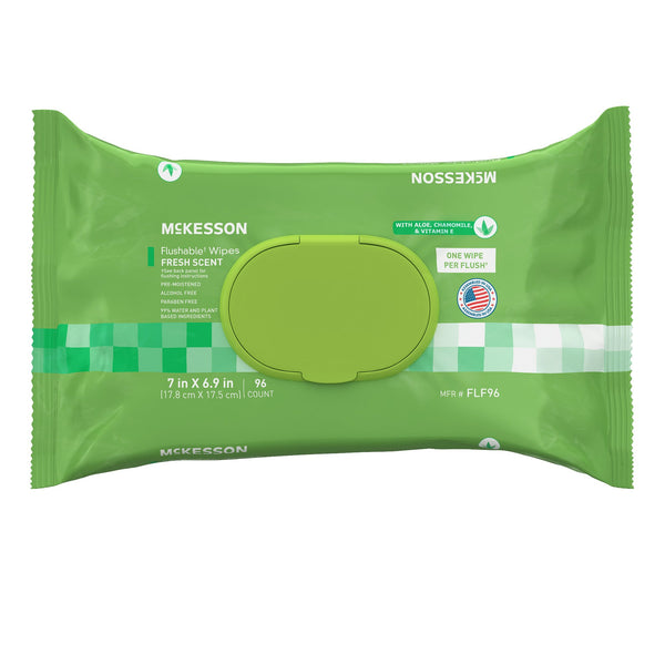 MCKESSON FLUSHABLE* WET WIPES - SCENTED, 96 WET WIPES PER PACK, SOLD AS 576/CASE MCKESSON FLF96