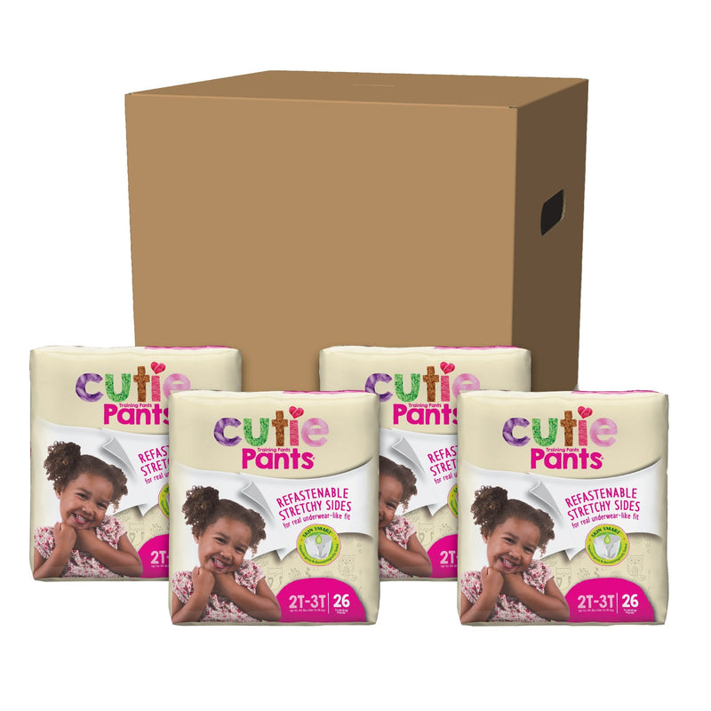 Cutie Pants Training Pants, Female, Toddler, Disposable, Heavy Absorbency 104/CASE -CR7008