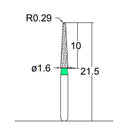 Conical, Dome End 1.6 mm Dia. Coarse Grit Diamond Bur 5 per pack. 194.16C5