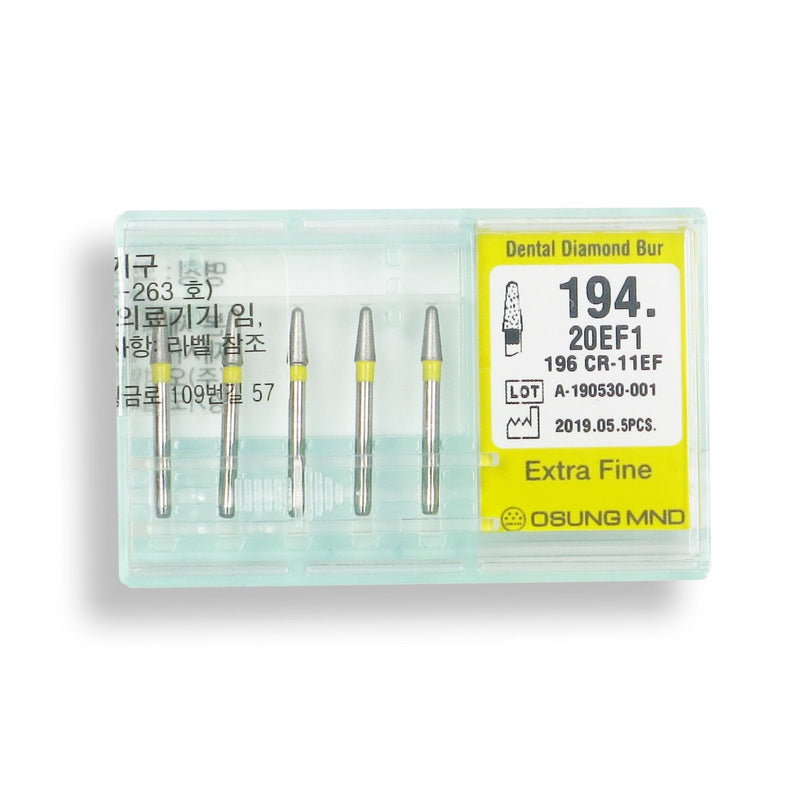 Conical, Dome End 2 mm Dia. Extra Fine Grit Diamond Bur 5 per pack. 194.20EF1