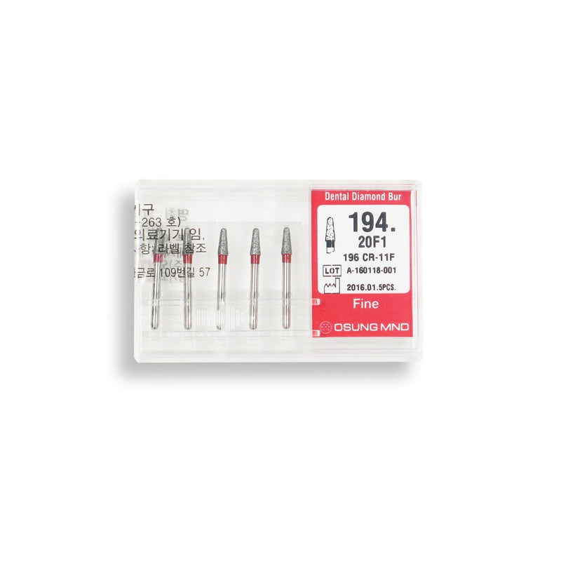 Conical, Dome End 2 mm Dia. Fine Grit Diamond Bur 5 per pack. 194.20F1