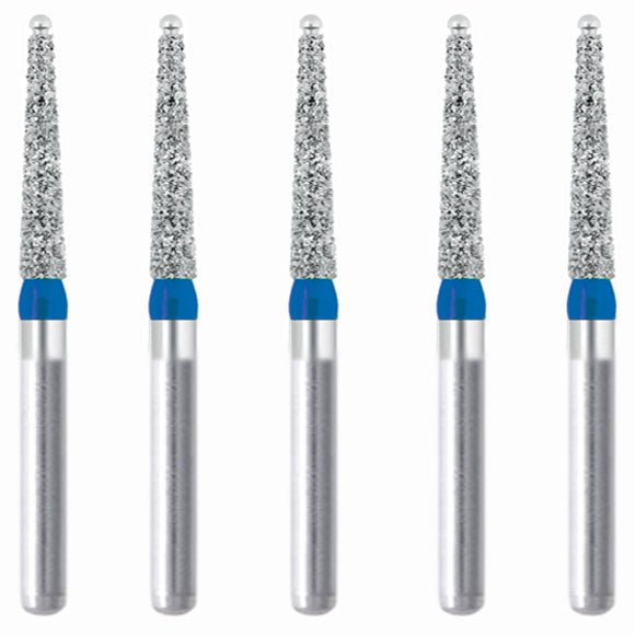 Conical End, Dome End Side Cutting Only 1 mm Dia. Medium Grit Diamond Bur 5 per pack. 215.10M1