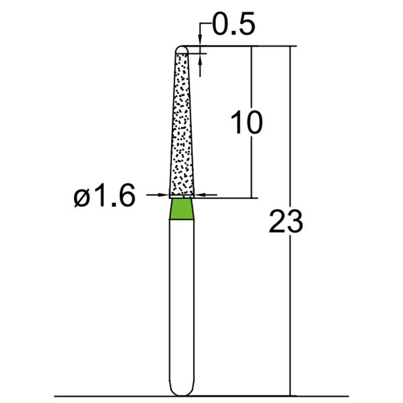 Conical End, Dome End Side Cutting Only 1.6 mm Dia. Coarse Grit Diamond Bur 5 per pack. 215.16C1