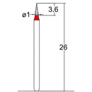 Conical Pointed 1 mm Dia. Fine Grit Diamond Bur 5 per pack. 159.10F1