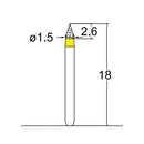 Conical Pointed 1.5 mm Dia. Extra Fine Grit Diamond Bur 5 per pack. 159.15EF1