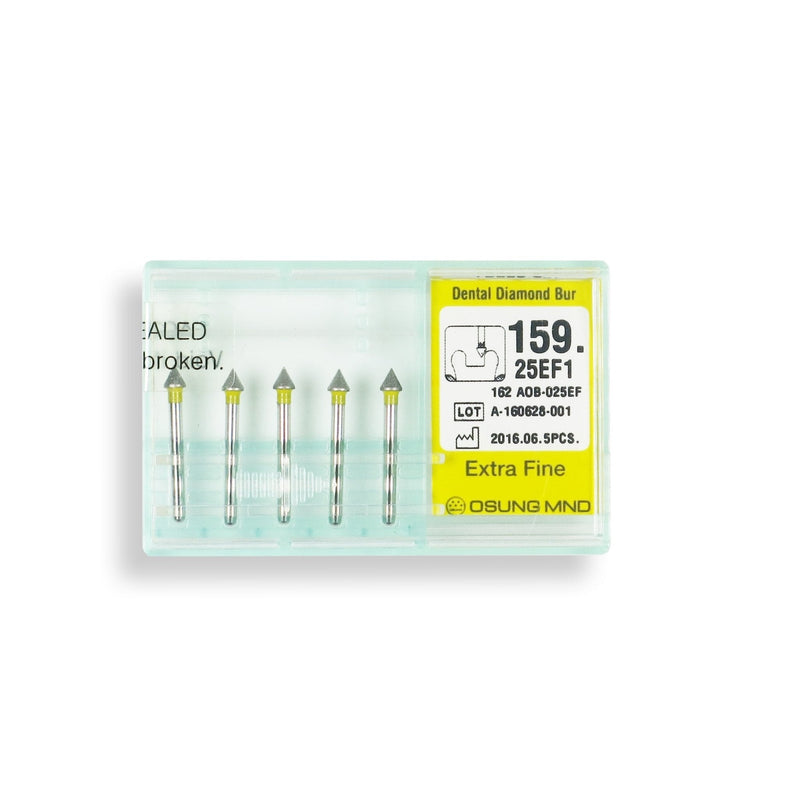 Conical Pointed 2.5 mm Dia. Extra Fine Grit Diamond Bur 5 per pack. 159.25EF1