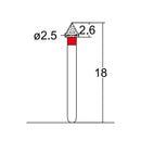 Conical Pointed 2.5 mm Dia. Fine Grit Diamond Bur 5 per pack. 159.25F1