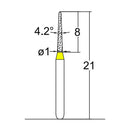Conical Pointed, Slender 1 mm Dia. Extra Fine Grit Diamond Bur 5 per pack. 164.10EF2
