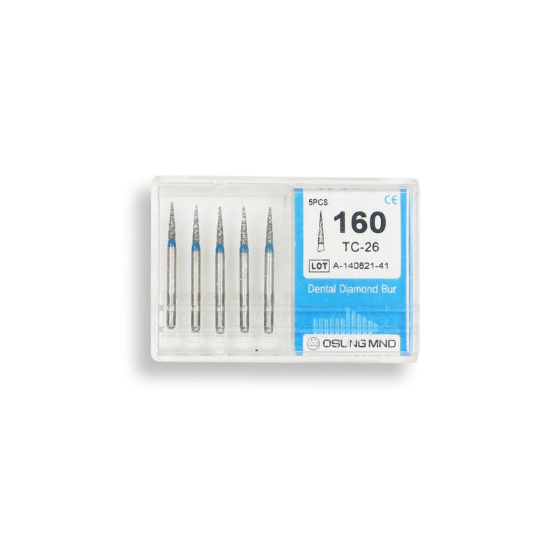 Conical Pointed, Slender 1 mm Dia. Medium Grit Diamond Bur 5 per pack. 164.10M1