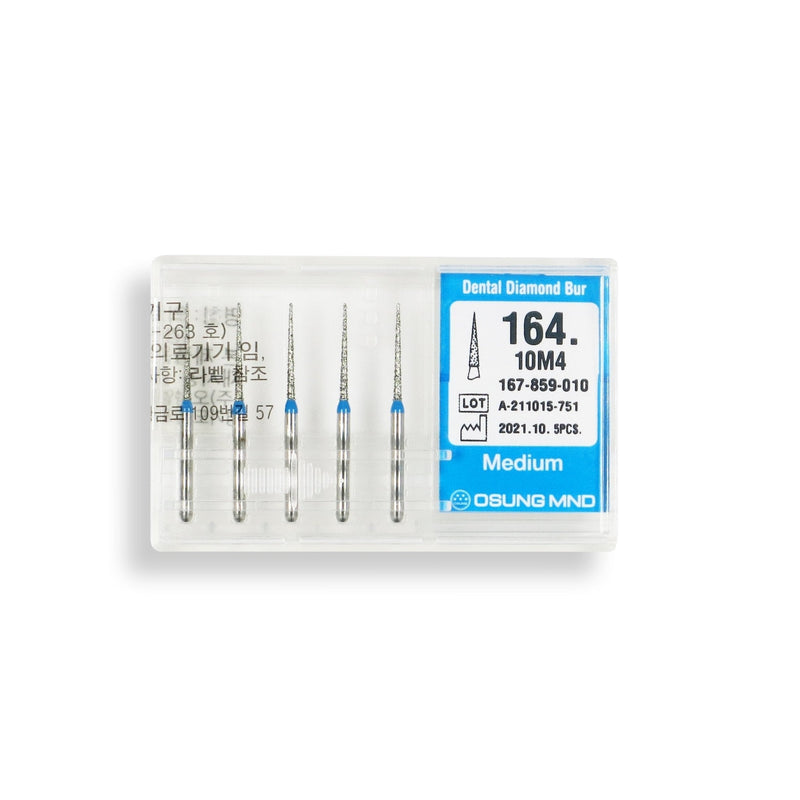 Conical Pointed, Slender 1 mm Dia. Medium Grit Diamond Bur 5 per pack. 164.10M4