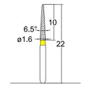 Conical Pointed, Slender 1.4 mm Dia. Extra Fine Grit Diamond Bur 5 per pack. 164.14EF2