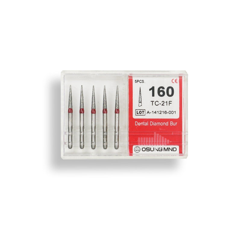 Conical Pointed, Slender 1.4 mm Dia. Fine Grit Diamond Bur 5 per pack. 164.14F2