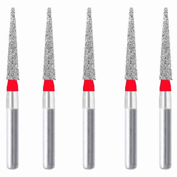 Conical Pointed, Slender 1.4 mm Dia. Fine Grit Diamond Bur 5 per pack. 164.14F2