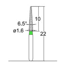 Conical Pointed, Slender 1.6 mm Dia. Coarse Grit Diamond Bur 5 per pack. 164.16C1 - Osung USA