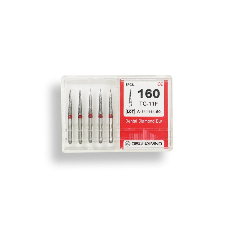 Conical Pointed, Slender 1.6 mm Dia. Fine Grit Diamond Bur 5 per pack. 164.16F1