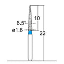 Conical Pointed, Slender 1.6 mm Dia. Medium Grit Diamond Bur 5 per pack. 164.16M1