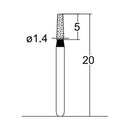 Conical, Round Edge 1.4 mm Dia. Extra Coarse Grit Diamond Bur 5 per pack. 584.14EC1