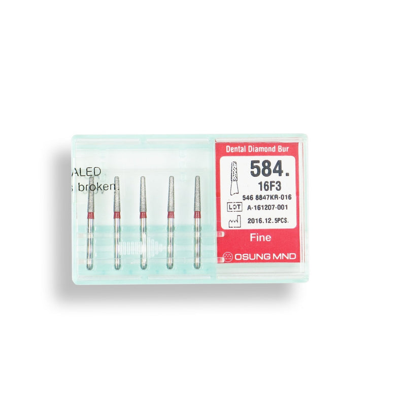 Conical, Round Edge 1.6 mm Dia. Fine Grit Diamond Bur 5 per pack. 584.16F3