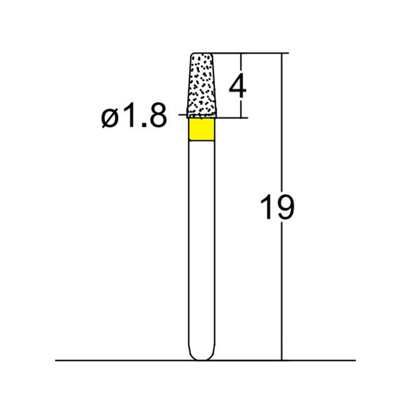 Conical, Round Edge 1.8 mm Dia. Extra Fine Grit Diamond Bur 5 per pack. 584.18EF1