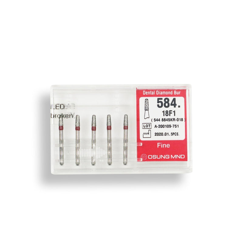 Conical, Round Edge 1.8 mm Dia. Fine Grit Diamond Bur 5 per pack. 584.18F1