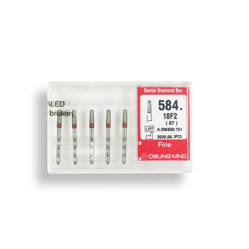 Conical, Round Edge 1.8 mm Dia. Fine Grit Diamond Bur 5 per pack. 584.18F2