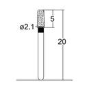 Conical, Round Edge 2.1 mm Dia. Extra Coarse Grit Diamond Bur 5 per pack. 584.21EC2