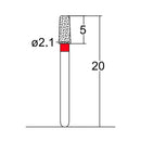 Conical, Round Edge, 2.1 mm Dia. Fine Grit Diamond Bur 5 per pack. 584.21F2