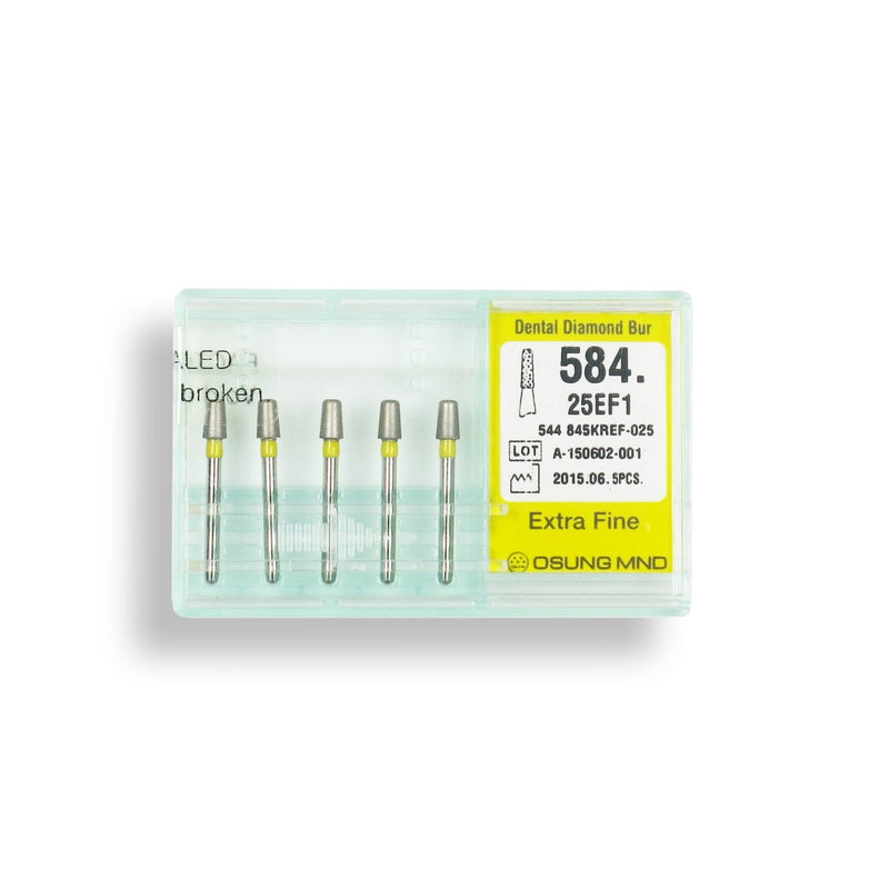 Conical, Round Edge 2.5 mm Dia. Extra Fine Grit Diamond Bur 5 per pack. 584.25EF1