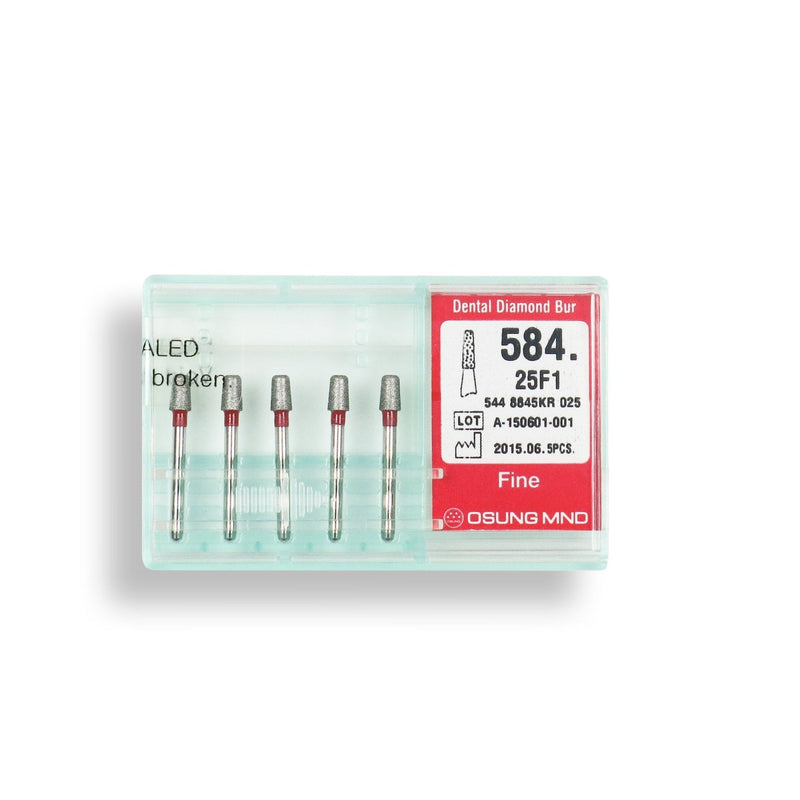 Conical, Round Edge 2.5 mm Dia. Fine Grit Diamond Bur 5 per pack. 584.25F1