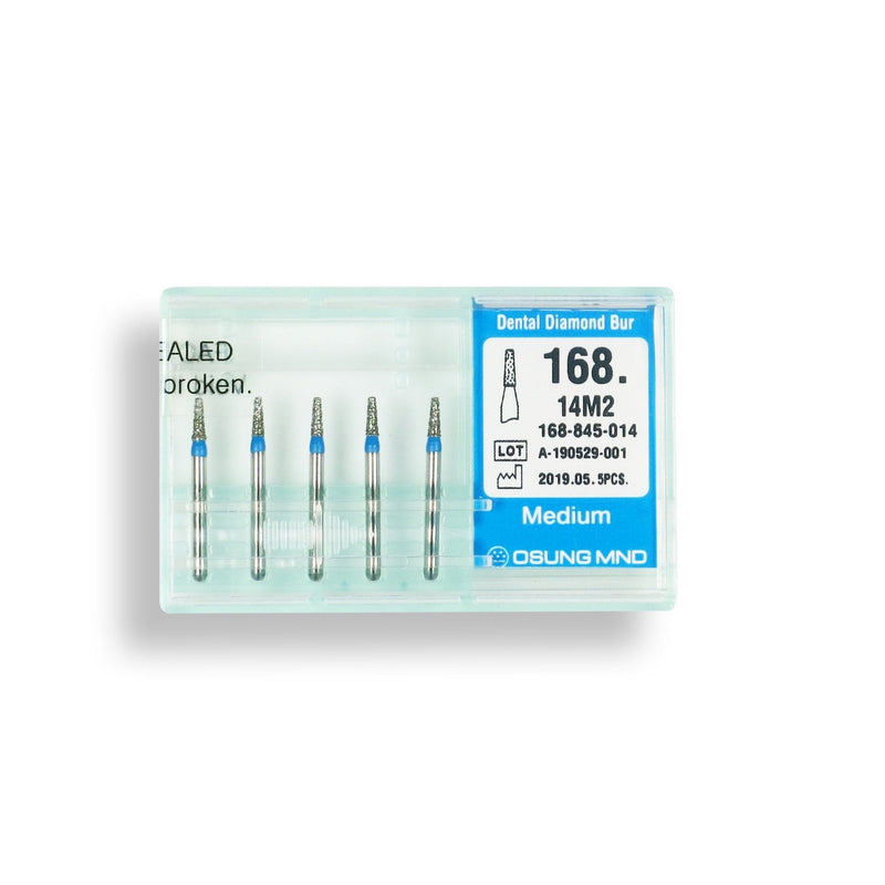 Conical, Truncated 1.4 mm Dia. Medium Grit Diamond Bur 5 per pack. 168.14M2