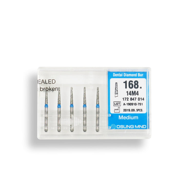 Conical, Truncated 1.4 mm Dia Medium Grit Diamond Bur 5 per pack. 168.14M4