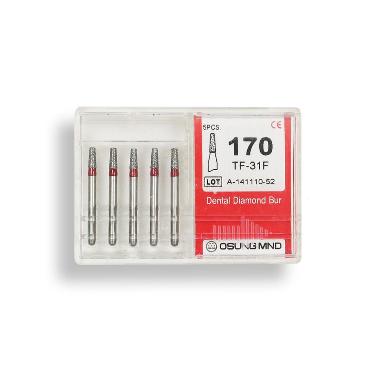 Conical, Truncated 1.6 mm Dia. Fine Grit Diamond Bur 5 per pack. 168.16F1