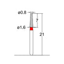 Conical, Truncated 1.6 mm Dia. Fine Grit Diamond Bur 5 per pack. 168.16F2 - Osung USA