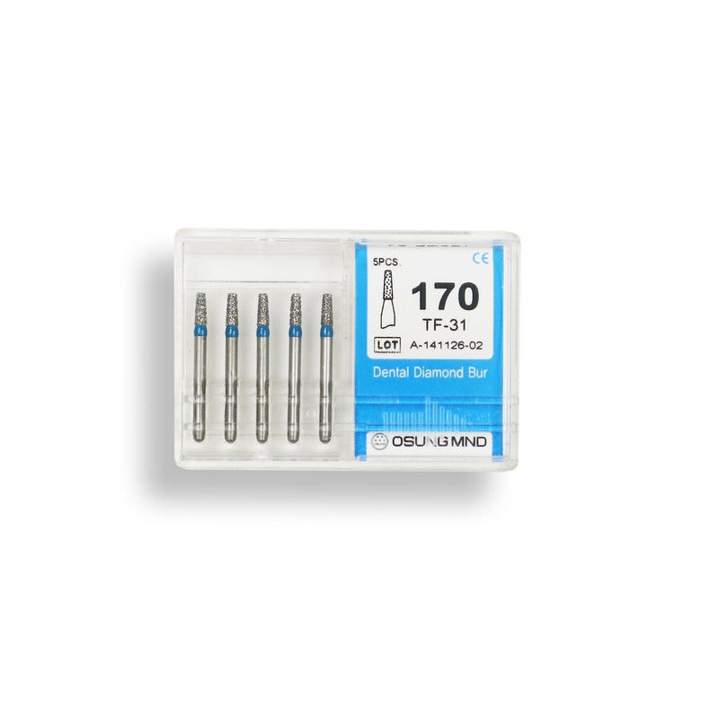 Conical, Truncated 1.6 mm Dia. Medium Grit Diamond Bur 5 per pack. 168.16M1