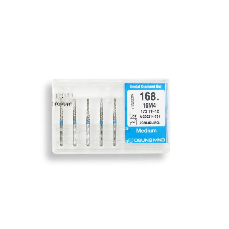 Conical, Truncated 1.6 mm Dia. Medium Grit Diamond Bur 5 per pack. 168.16M4