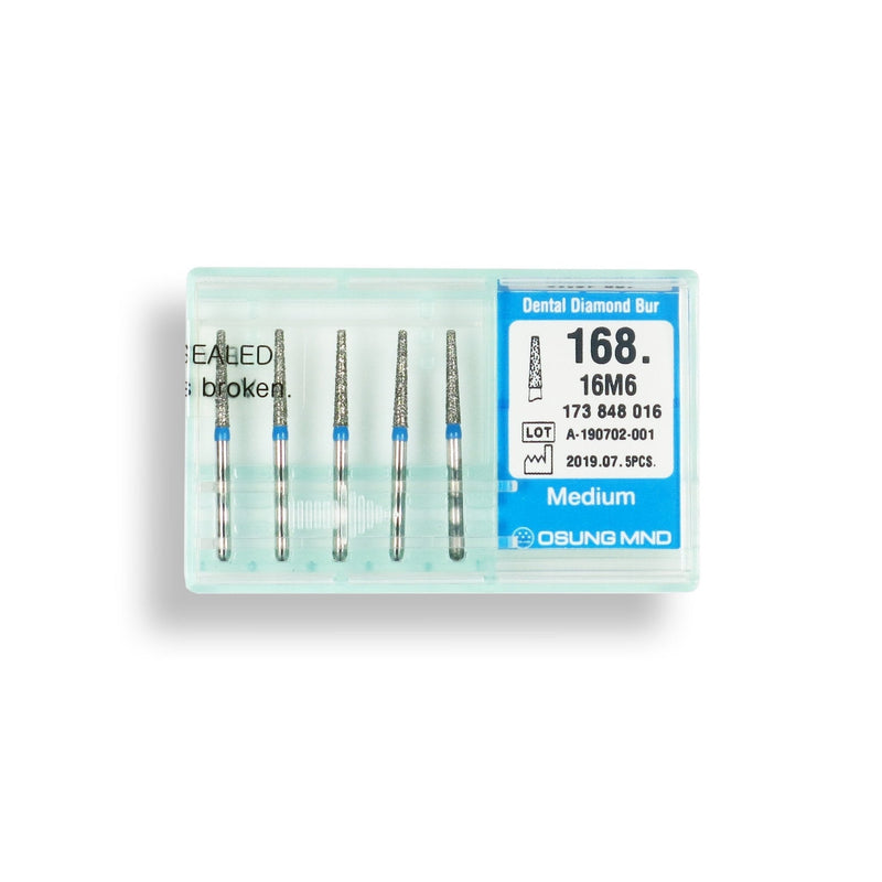 Conical, Truncated 1.6 mm Dia. Medium Grit Diamond Bur 5 per pack. 168.16M6