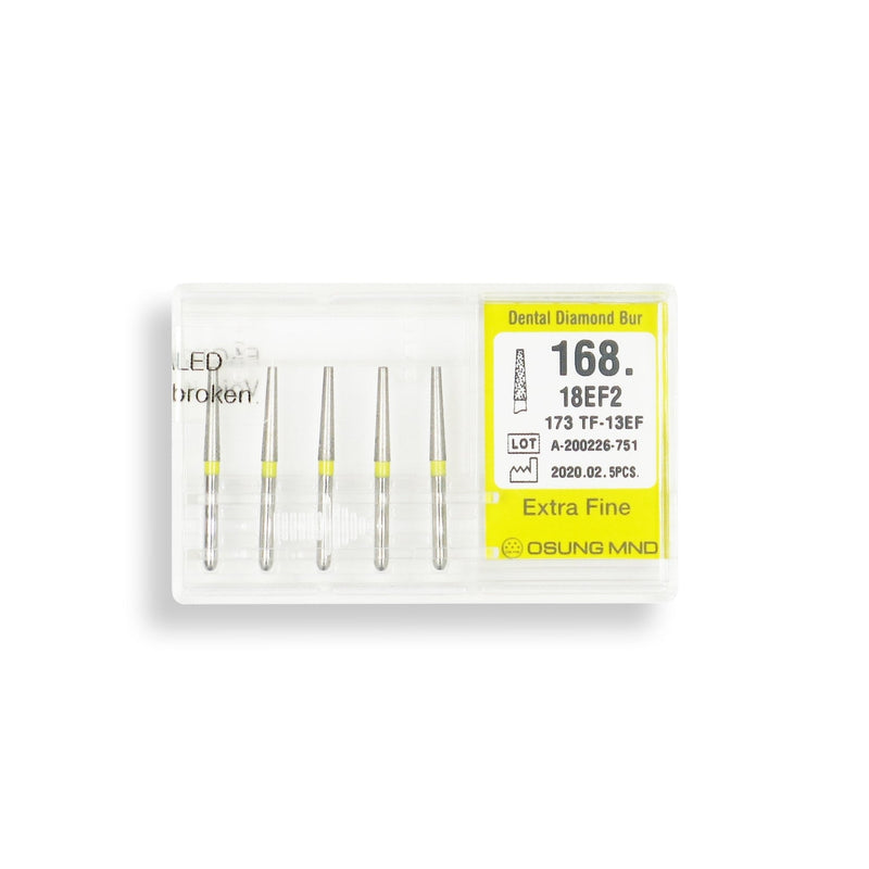 Conical, Truncated 1.8 mm Dia. Extra Fine Grit Diamond Bur 5 per pack. 168.18EF2