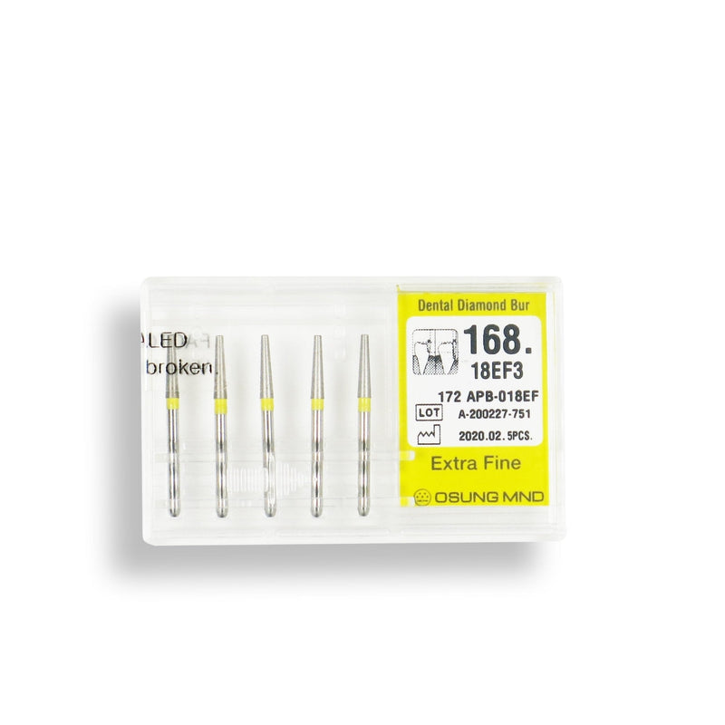 Conical, Truncated 1.8 mm Dia. Extra Fine Grit Diamond Bur 5 per pack. 168.18EF3