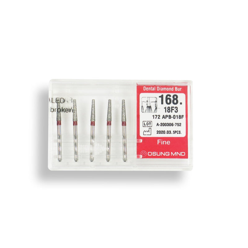 Conical, Truncated 1.8 mm Dia. Fine Grit Diamond Bur 5 per pack. 168.18F3